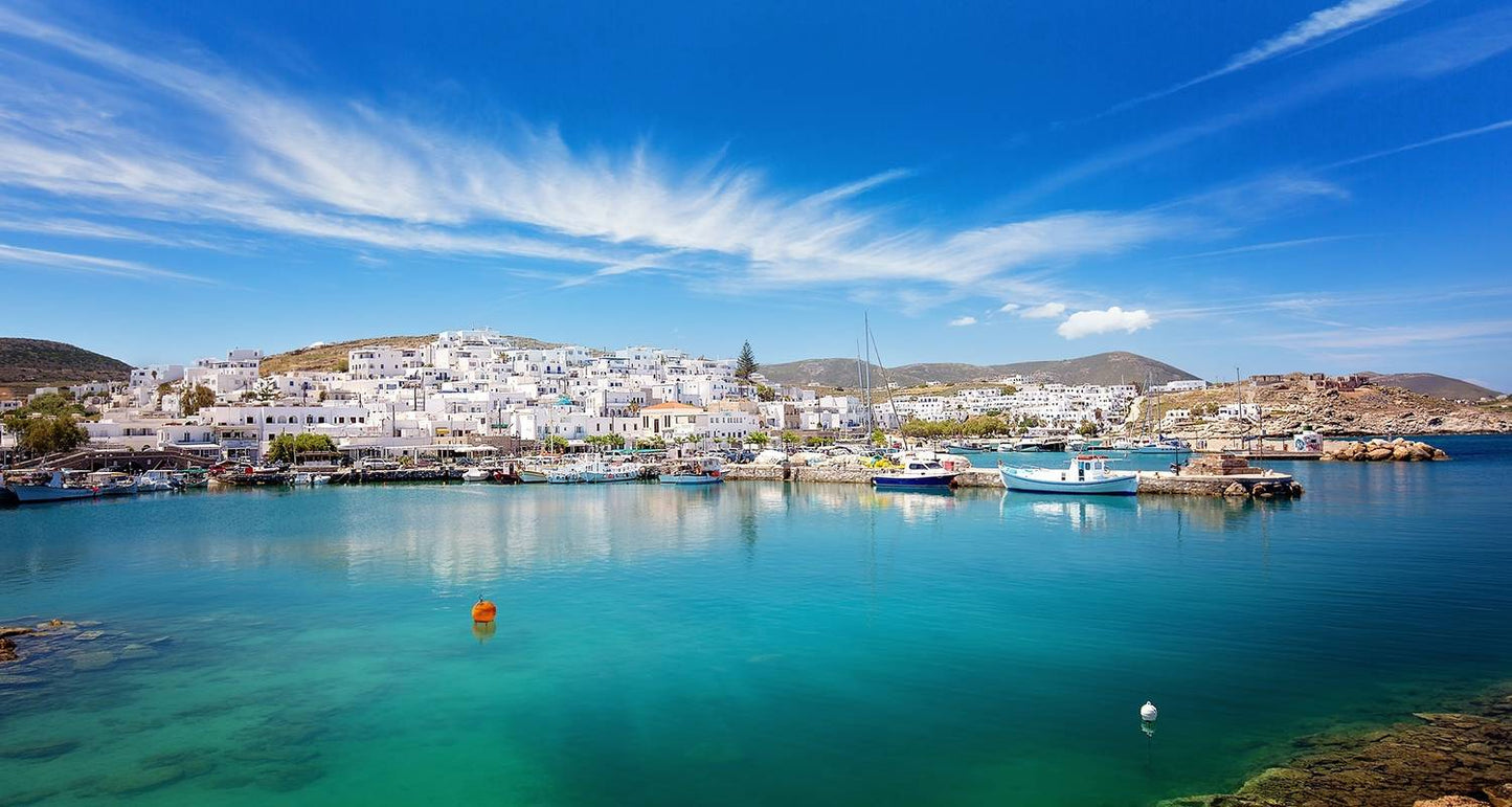 Paros, Naxos, Santorini & Milos with Guided Tours - Premium
